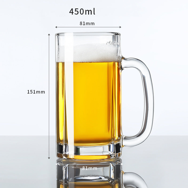 Free shipping American style large thick glass beer mug/cups with hand –  zptableware
